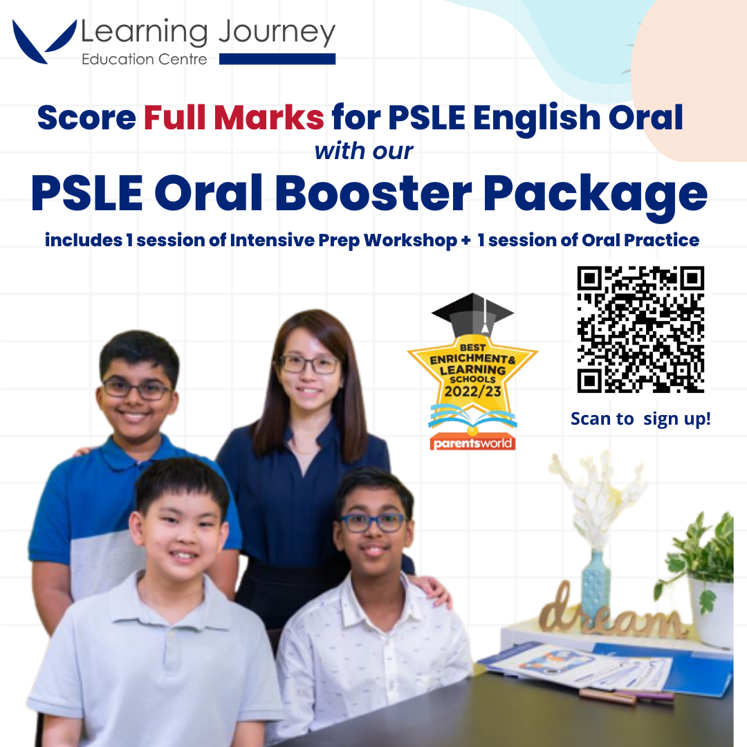 PSLE English Oral Booster Package (1 session of Intensive Prep Workshop and 1 session of Oral Practice – Enrol Now for Just $180! (Usual $190)