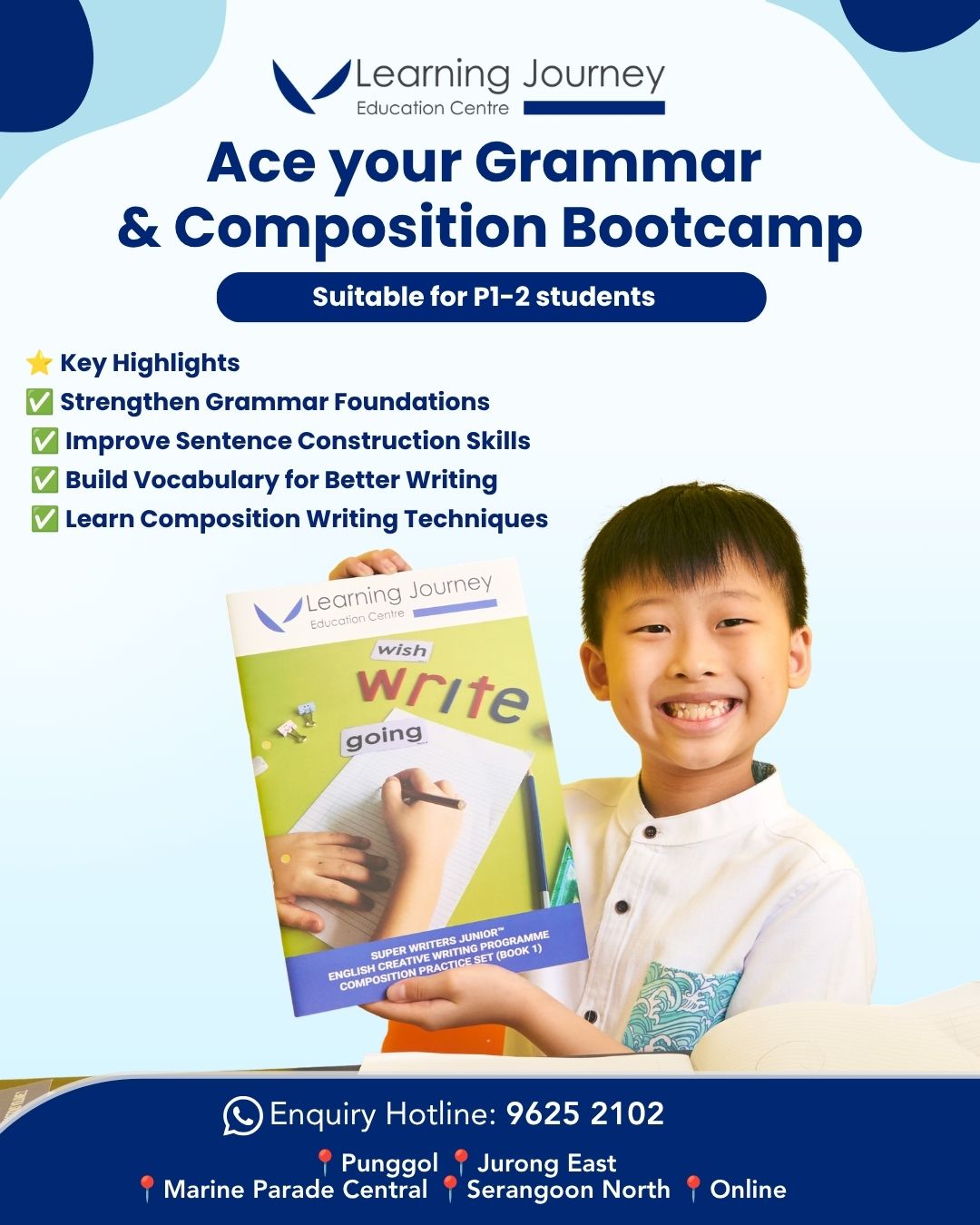 Ace your Grammar & Composition Bootcamp – Primary 1 & 2